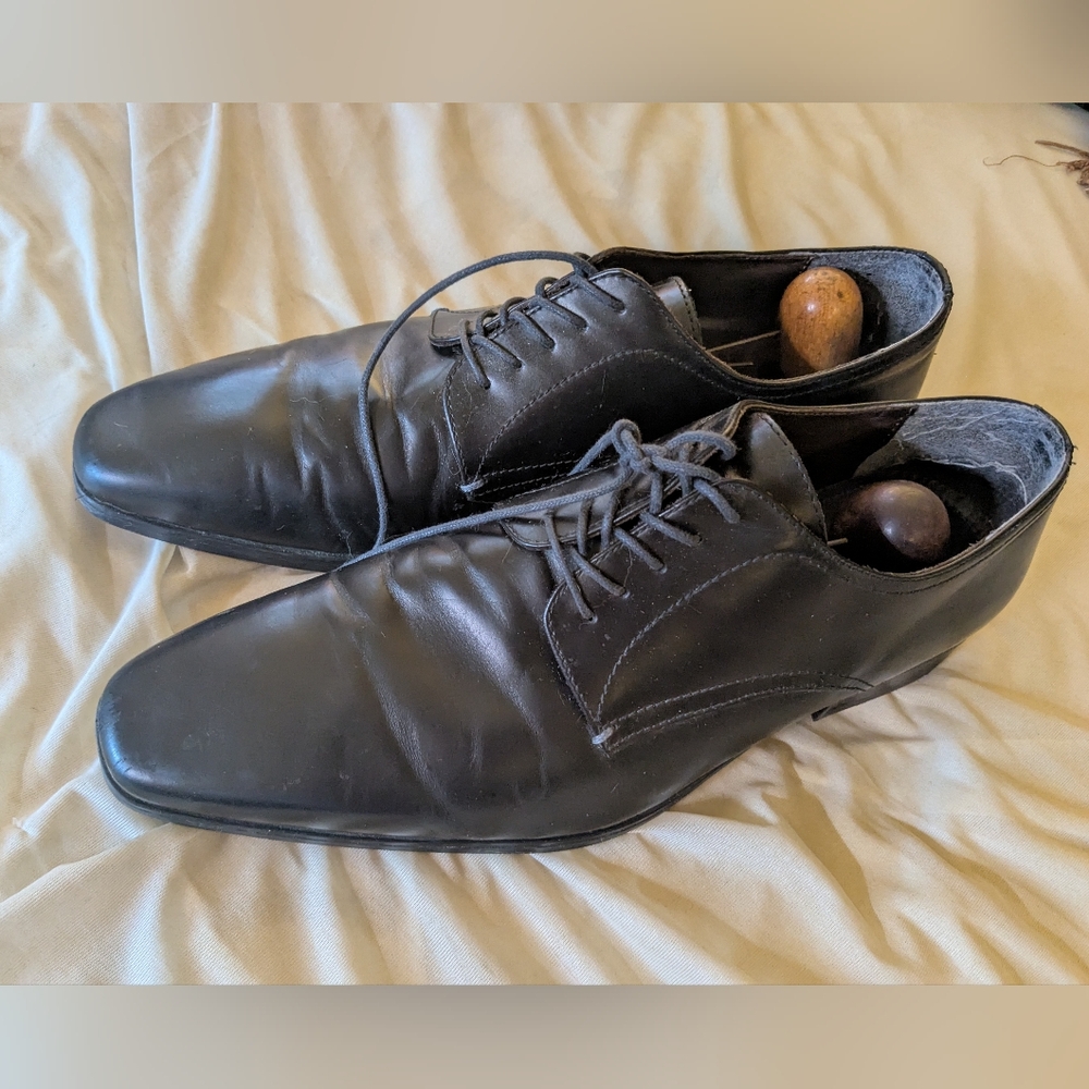Aldi Classic Black Leather Men's Dress Shoes